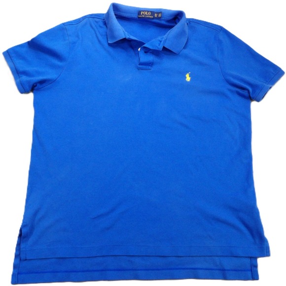 Polo Ralph Lauren Other - Polo Ralph Lauren Shirt Men XL Blue Yellow Pony Short Sleeve Cotton Knit Casual